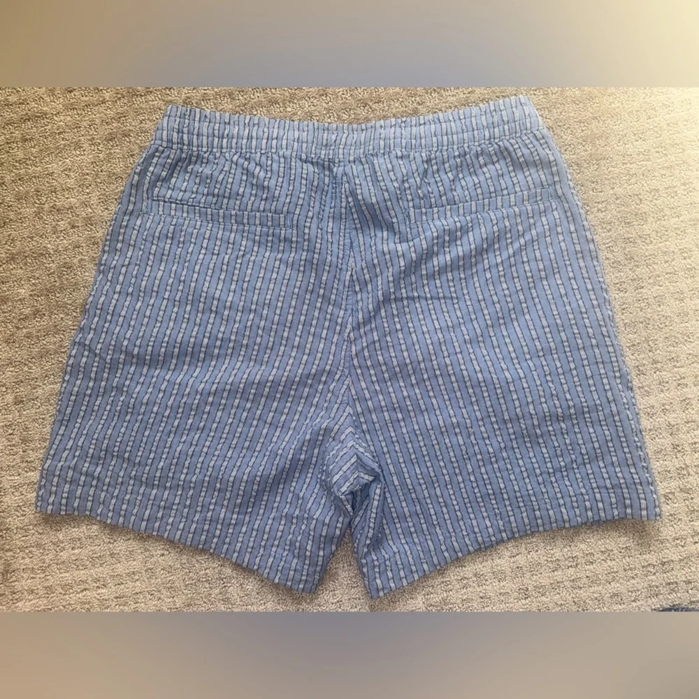 Abercrombie & Fitch Blue Striped Pull-On Shorts 6” Cotton Size L NWT - Picture 4 of 4